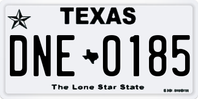 TX license plate DNE0185