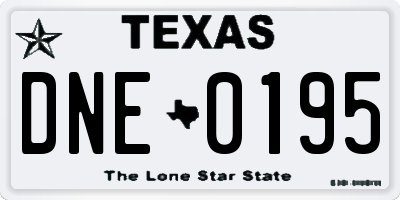 TX license plate DNE0195