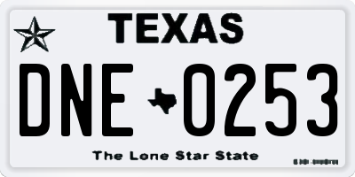 TX license plate DNE0253