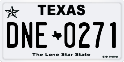 TX license plate DNE0271