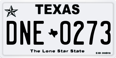 TX license plate DNE0273