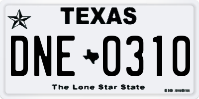TX license plate DNE0310