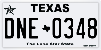 TX license plate DNE0348