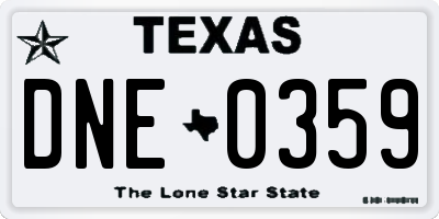 TX license plate DNE0359