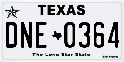 TX license plate DNE0364