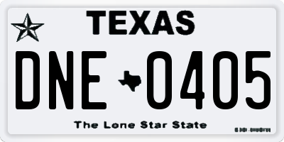 TX license plate DNE0405