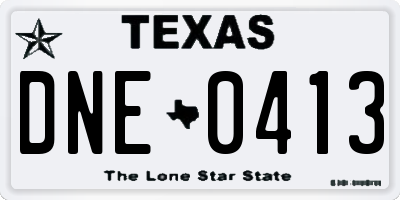 TX license plate DNE0413