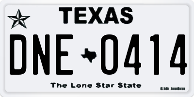 TX license plate DNE0414