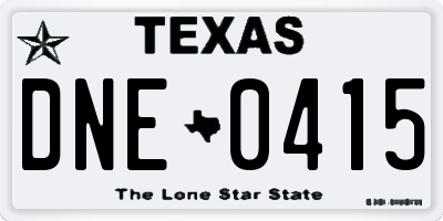 TX license plate DNE0415