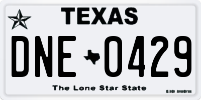 TX license plate DNE0429