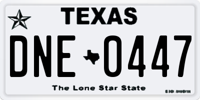 TX license plate DNE0447
