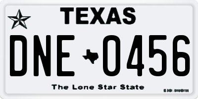 TX license plate DNE0456