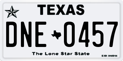 TX license plate DNE0457