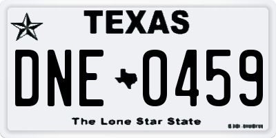 TX license plate DNE0459