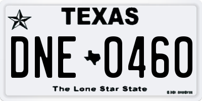 TX license plate DNE0460