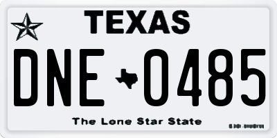 TX license plate DNE0485