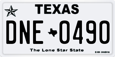 TX license plate DNE0490