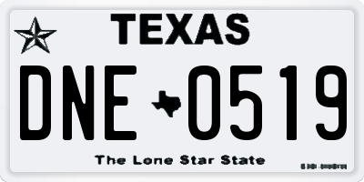 TX license plate DNE0519