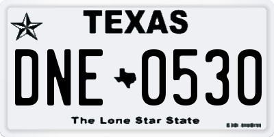 TX license plate DNE0530
