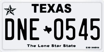 TX license plate DNE0545