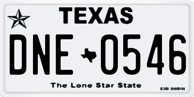 TX license plate DNE0546