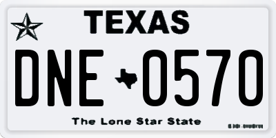 TX license plate DNE0570