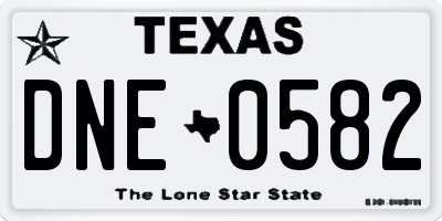 TX license plate DNE0582