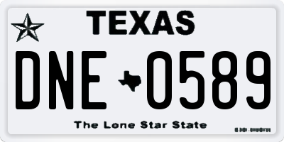 TX license plate DNE0589