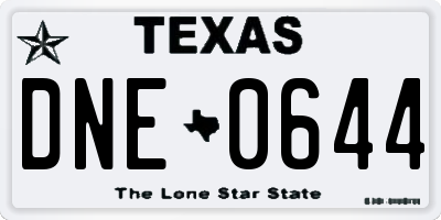 TX license plate DNE0644
