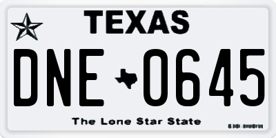 TX license plate DNE0645