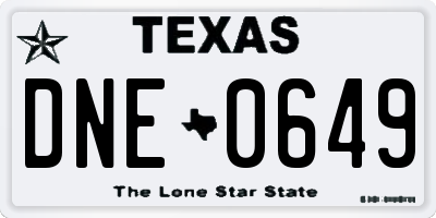 TX license plate DNE0649