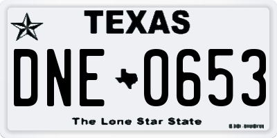 TX license plate DNE0653