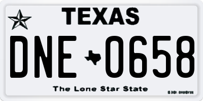 TX license plate DNE0658