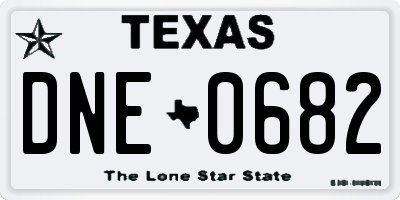 TX license plate DNE0682