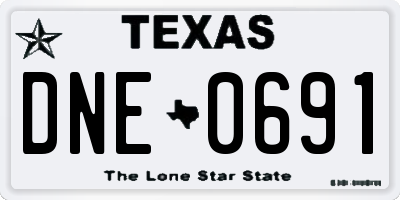 TX license plate DNE0691