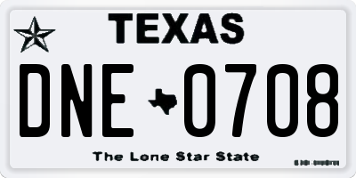 TX license plate DNE0708