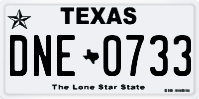 TX license plate DNE0733