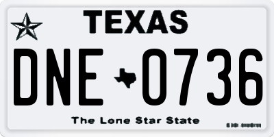 TX license plate DNE0736