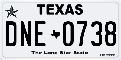 TX license plate DNE0738