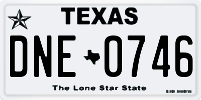 TX license plate DNE0746