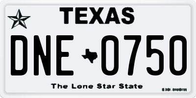 TX license plate DNE0750