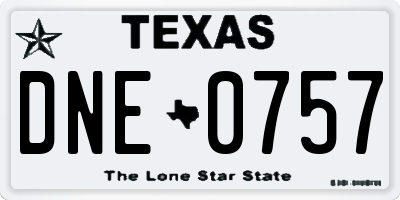 TX license plate DNE0757