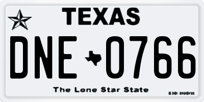 TX license plate DNE0766