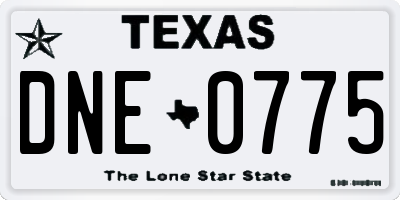 TX license plate DNE0775