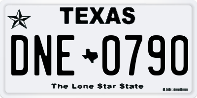 TX license plate DNE0790