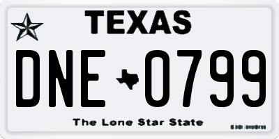 TX license plate DNE0799