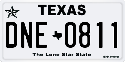 TX license plate DNE0811