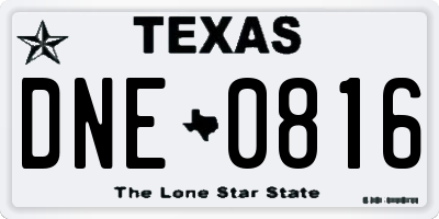 TX license plate DNE0816