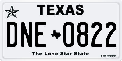 TX license plate DNE0822