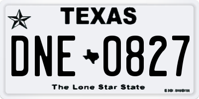 TX license plate DNE0827